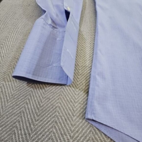 Wilkes & Riley Button Up Spread Collar Shirt Men's Size 16 x 34 Blue 100% Cotton - Picture 6 of 14